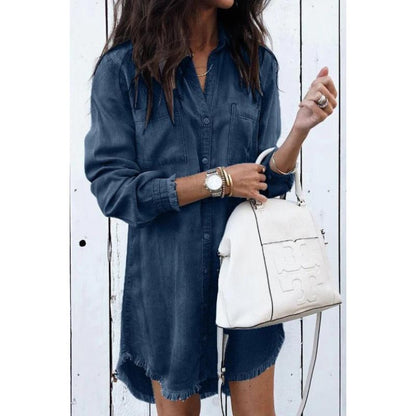 Dorete™ - Denim Overhemd Jurk