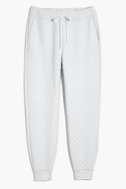 Alette | Witte gewatteerde hoodie en sweatbroek tweedelige set