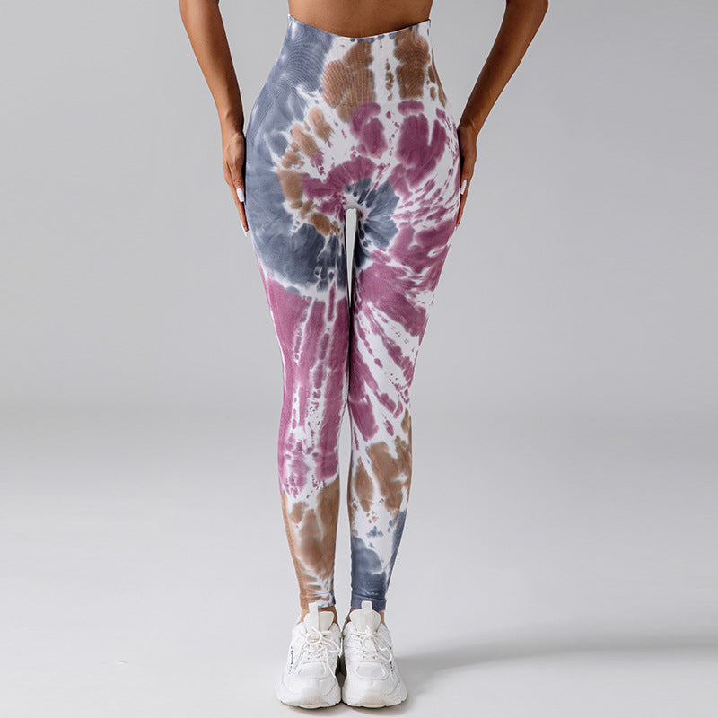 Alice - Comfortabele Tie Dye Scrunch Ademende Leggings voor Vrouwen